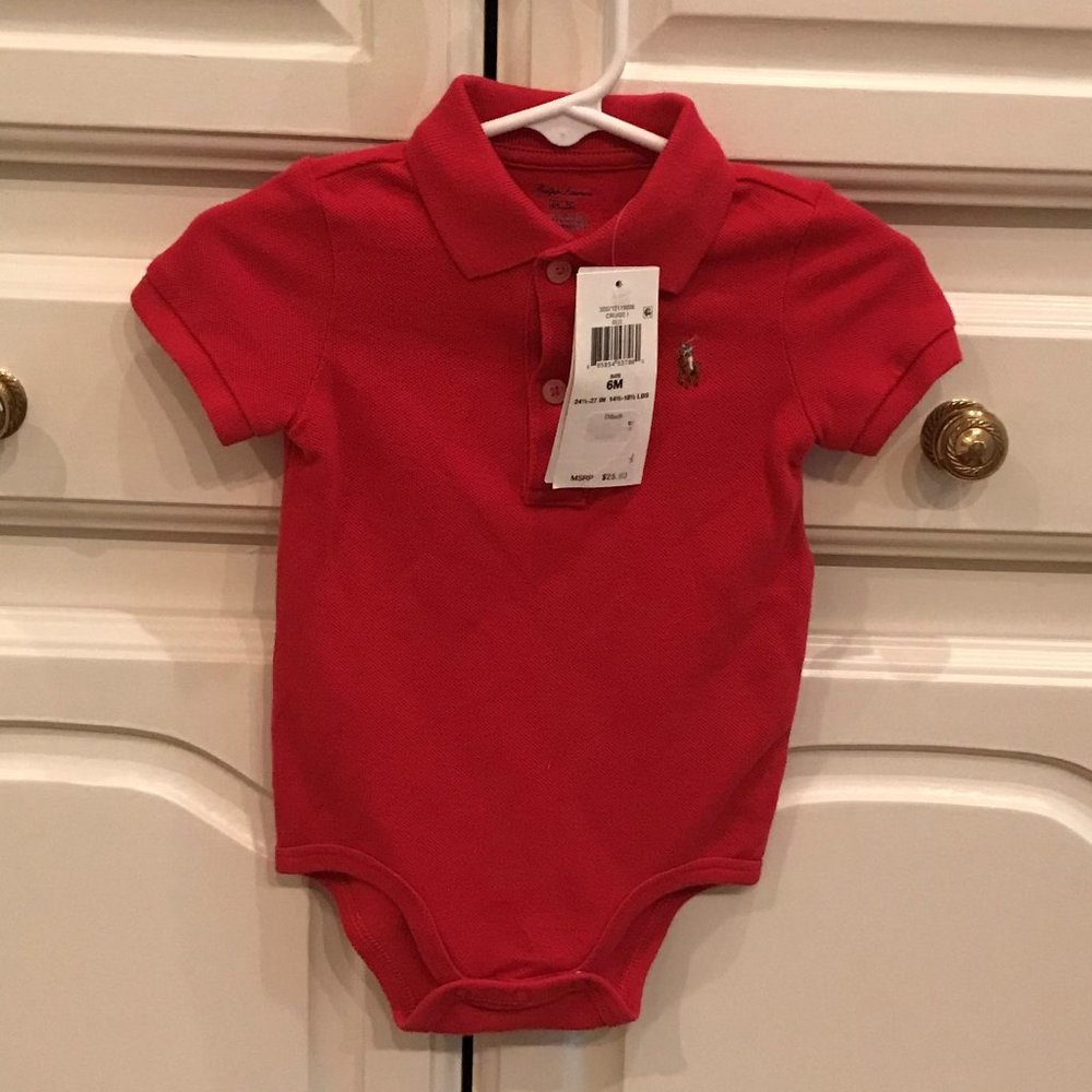 Ralph Lauren Red Romper NWT